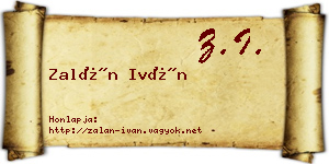 Zalán Iván névjegykártya