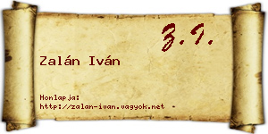 Zalán Iván névjegykártya