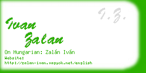 ivan zalan business card